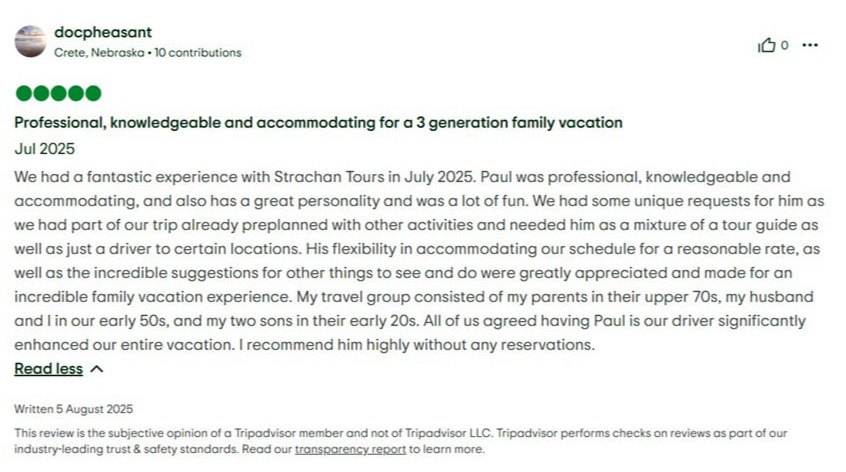 Trip Advisor Review 2025