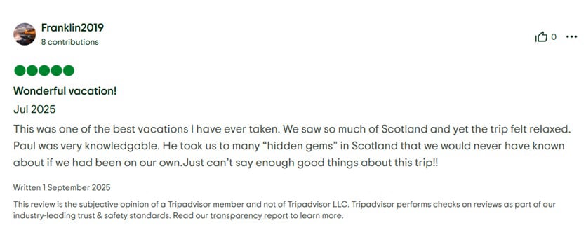 Trip Advisor Review 2025